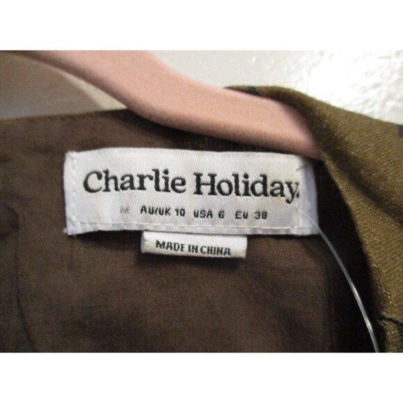 Charlie Holiday Womens Sz 6 M Flores Isles of Palm Cutout Linen Blend Maxi Dress - Picture 11 of 15